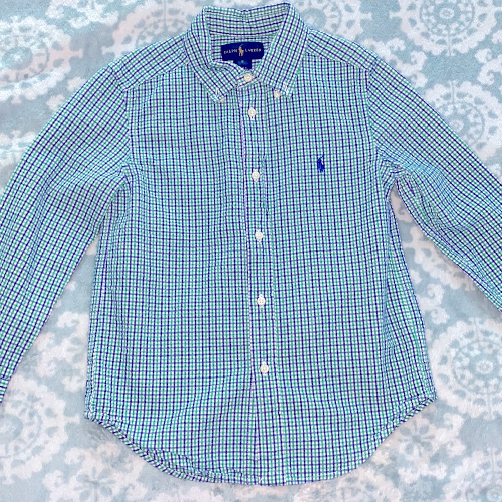Polo button down textured